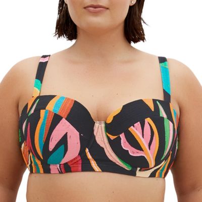 CITY CHIC Plus Size Maui Print Underwire Bikini Top