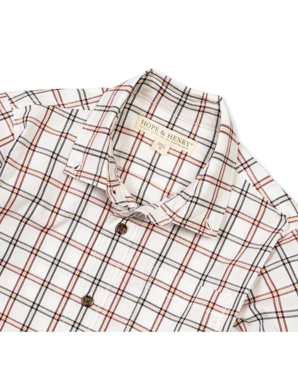 Hope & Henry Baby Boys Organic Stretch Poplin Long Sleeve Button Down Shirt