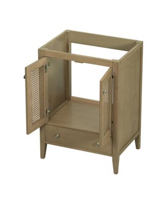 24" Rattan Bathroom Vanity Base Cabinet