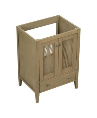 24" Rattan Bathroom Vanity Base Cabinet
