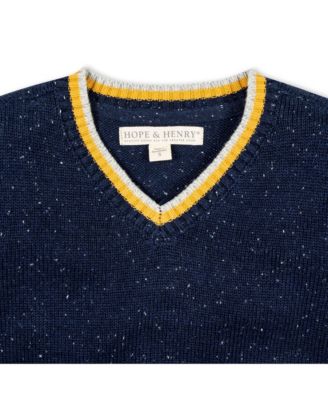 Boys Organic Long Sleeve V-Neck Sweater