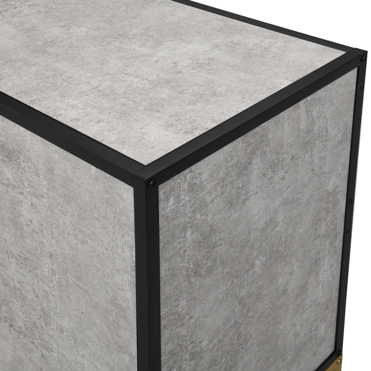 Streamdale Furniture Distinctive Features of Four-Door Sideboard with Metal and Cross-Leg Design, Suitable for Living Rooms, Entrance and Study - Anti