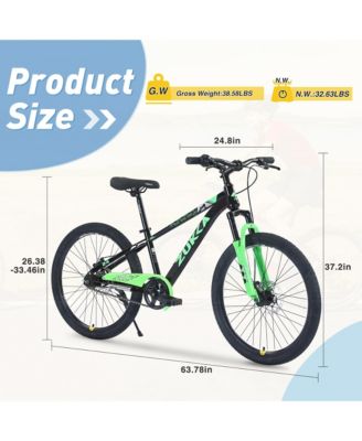 Mountain Bike,24 Inch MTB for Boys and Girls Age 9-12 Years, Multiple Colors