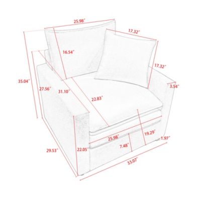 Chenille Single Sofa Reading Armchair