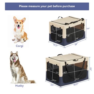 Streamdale Adjustable Dog Crate | Fabric Cover | Iron Pipe | 3-Door Travel Crate