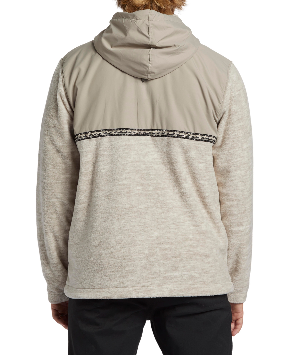 Billabong Boundary Lite Front Zip Fleece Hoodie In Oatmeal Heather