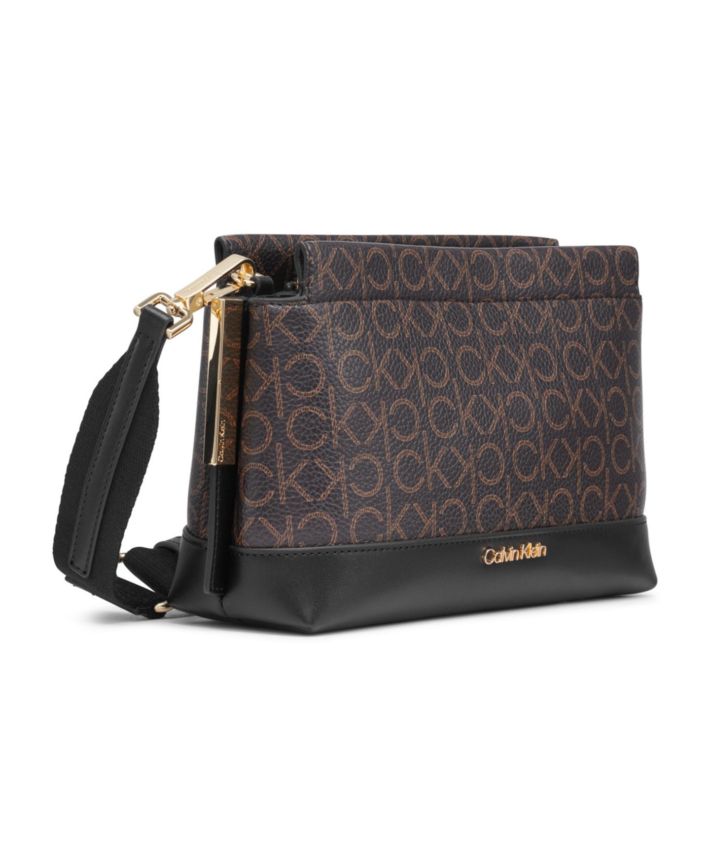 Женская сумка Calvin Klein Bianca Signature Adjustable Crossbody, цвет: Коричневый хаки / Чёрный — фото 3