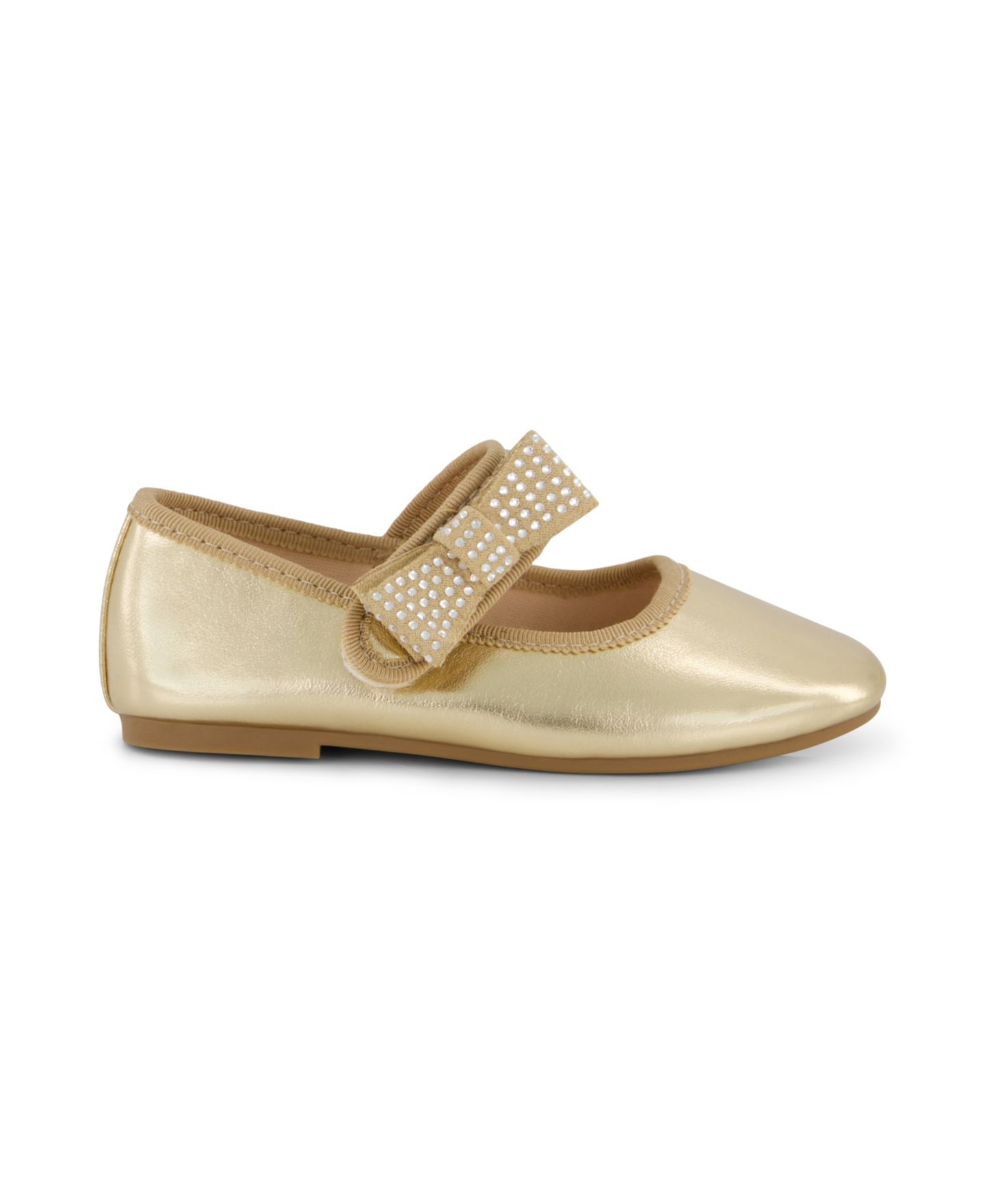 Балетки Jessica Simpson Amy Crystal Bow Ballet Flat для девочек-малышей, цвет: Золотой — фото 2