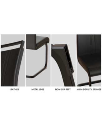 5-Pc. MDF & Metal Black Expandable C-Shape Upholstered Dining Room Set