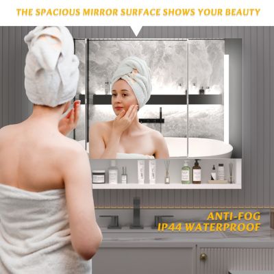 Streamdale Modern Bathroom Cabinet with Mirror, LED Lights, Storage