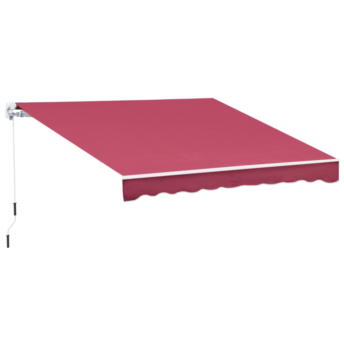 10' x 8' Retractable Awning, Patio Awnings, Sunshade Shelter w/ Manual Crank Handle, Uv & Water-Resistant Fabric and Aluminum Frame for Deck, Balcony,