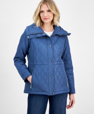 Women's Quilted Hooded Zip-Front Coat