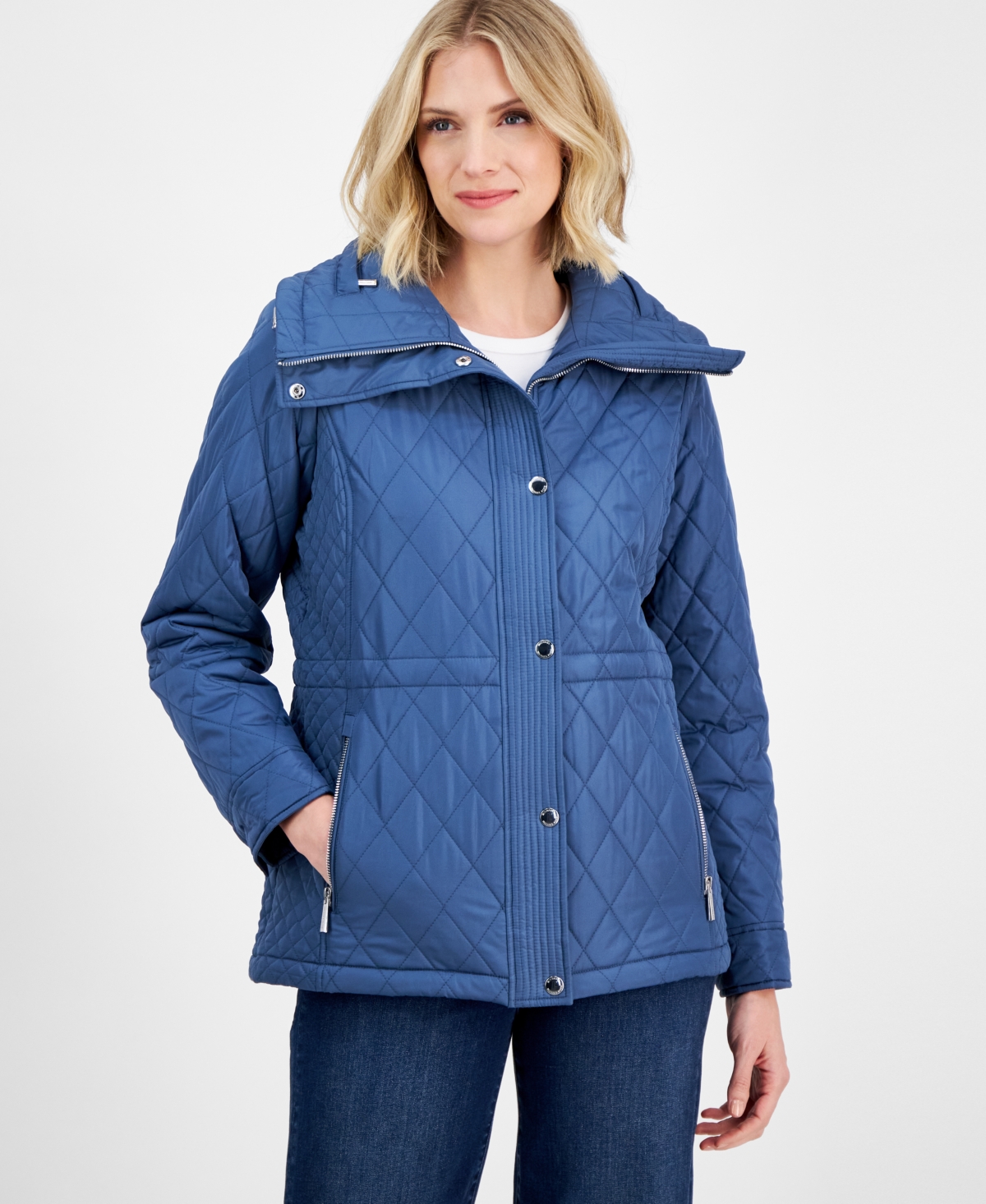 MICHAEL KORS MICHAEL MICHAEL KORS WOMEN'S QUILTED HOODED ZIP-FRONT COAT, EXCLUSIVELY AT MACY'S 