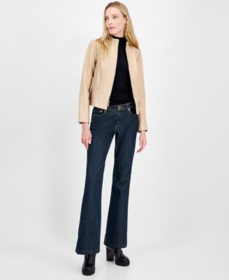 Michael Kors - Women's Zip-Front Leather Jacket