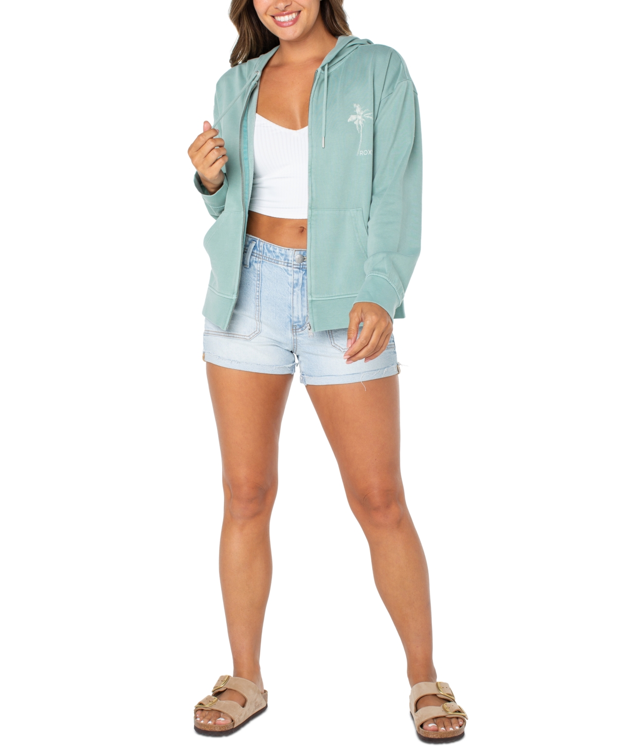 Roxy Juniors' Pen Wave Sweet Rhythm Zip-Front Hoodie