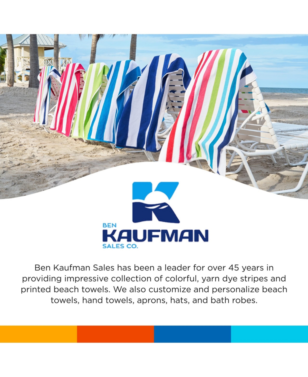 Ben Kaufman Cabana Stripe Beach & Pool Towel - Oversized & Absorbent Beach Towels - Soft Cotton Beach Essential - Fast Drying Luxury Towel in Assorted