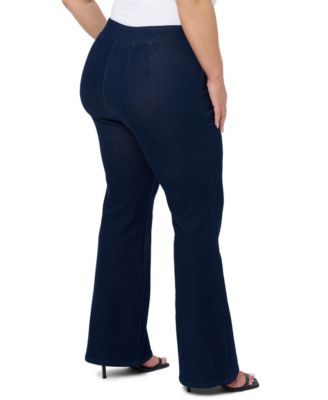 Plus Size Flare High Rise Pull on Jeans