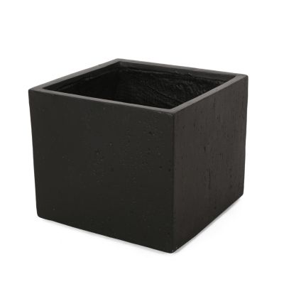 Sleek Square Cast Stone Planter Elevate Your Outdoor Oasis