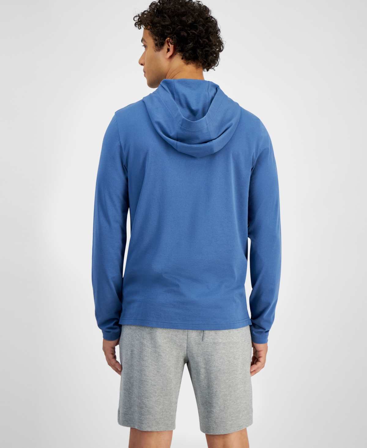 Michael Kors Men's Premium Textured Long Sleeve Henley Hoodie