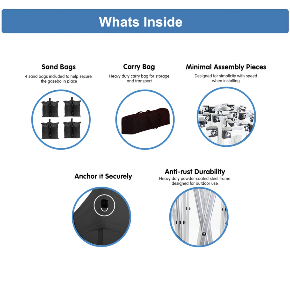 Streamdale Furniture 10'x20' Folding Canopy with 6 Removable Sidewalls Outdoor Event Shelter Upf 50+ Gazebo Portable Tents for Parties Beach Camping W