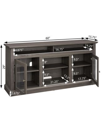 Contemporary TV Console with Fireplace (60"W