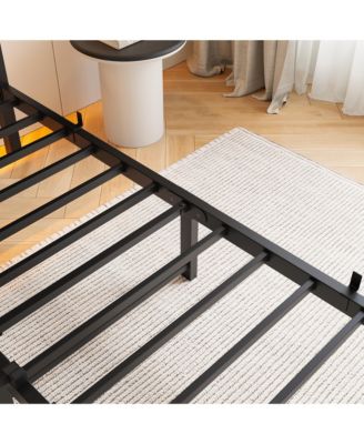 Streamdale Modern Metal Bed Frame with Lights, Outlets, Storage