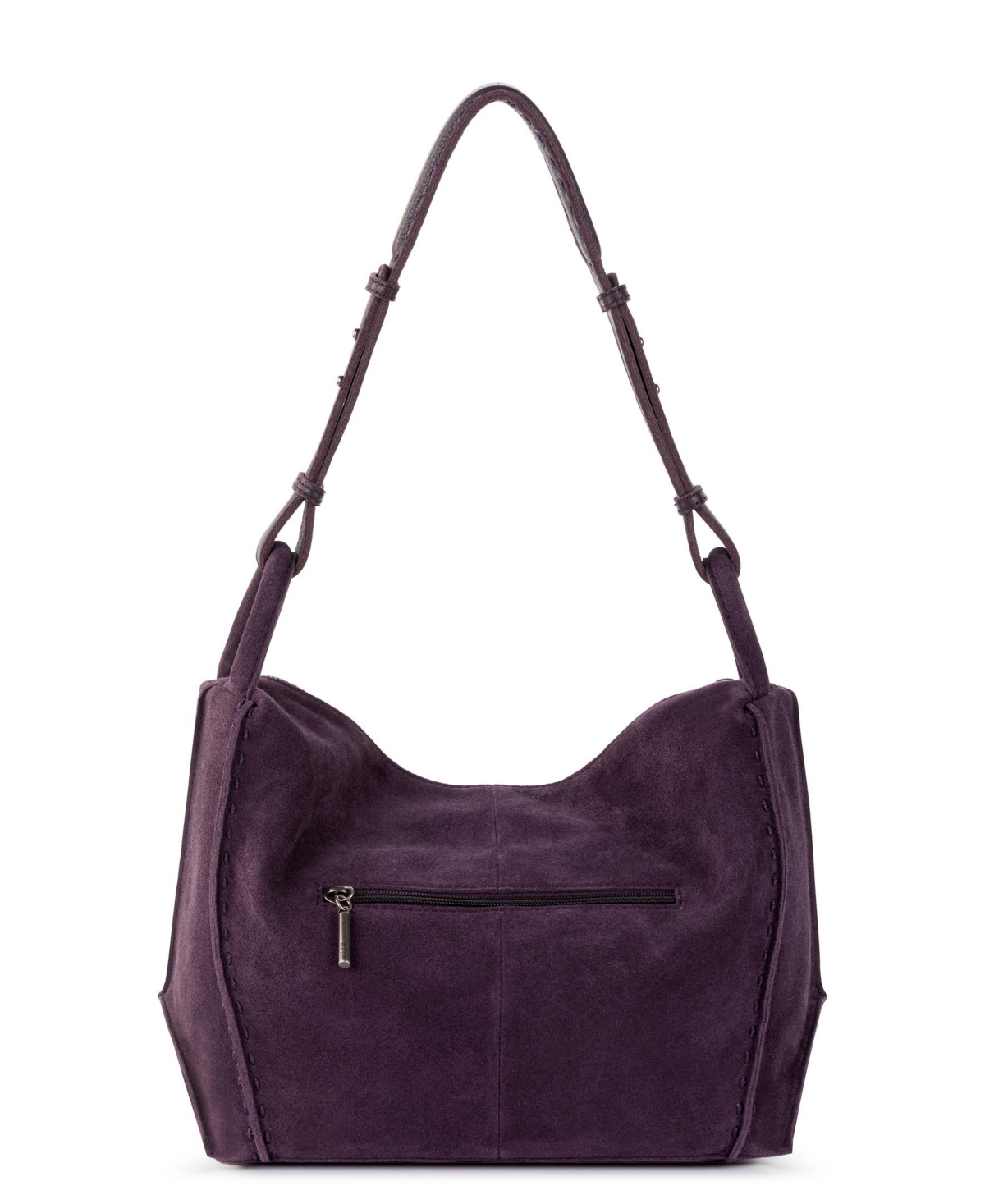 The Sak Los Feliz Leather Hobo Bag In Aubergine Suede
