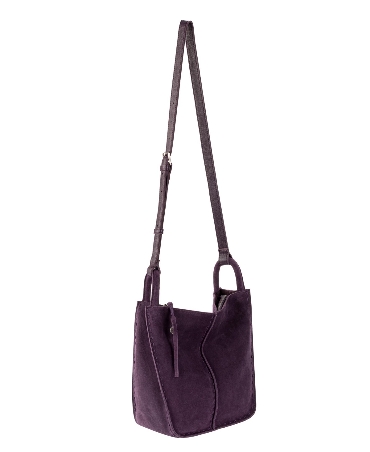 The Sak Los Feliz Leather Crossbody Bag In Aubergine Suede