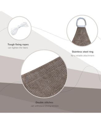 13' x 20' Sun Shade Sail Canopy Outdoor Shade Sail Cloth for Patio Deck Yard with D-Rings and Rope Included, Brown