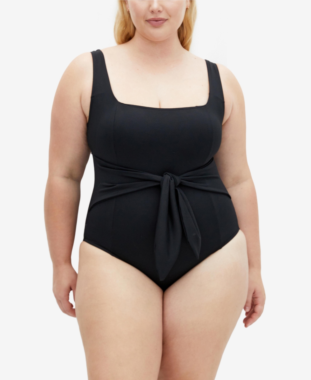 Plus Size Sardinia Tie Front 1 Piece - Emerald
