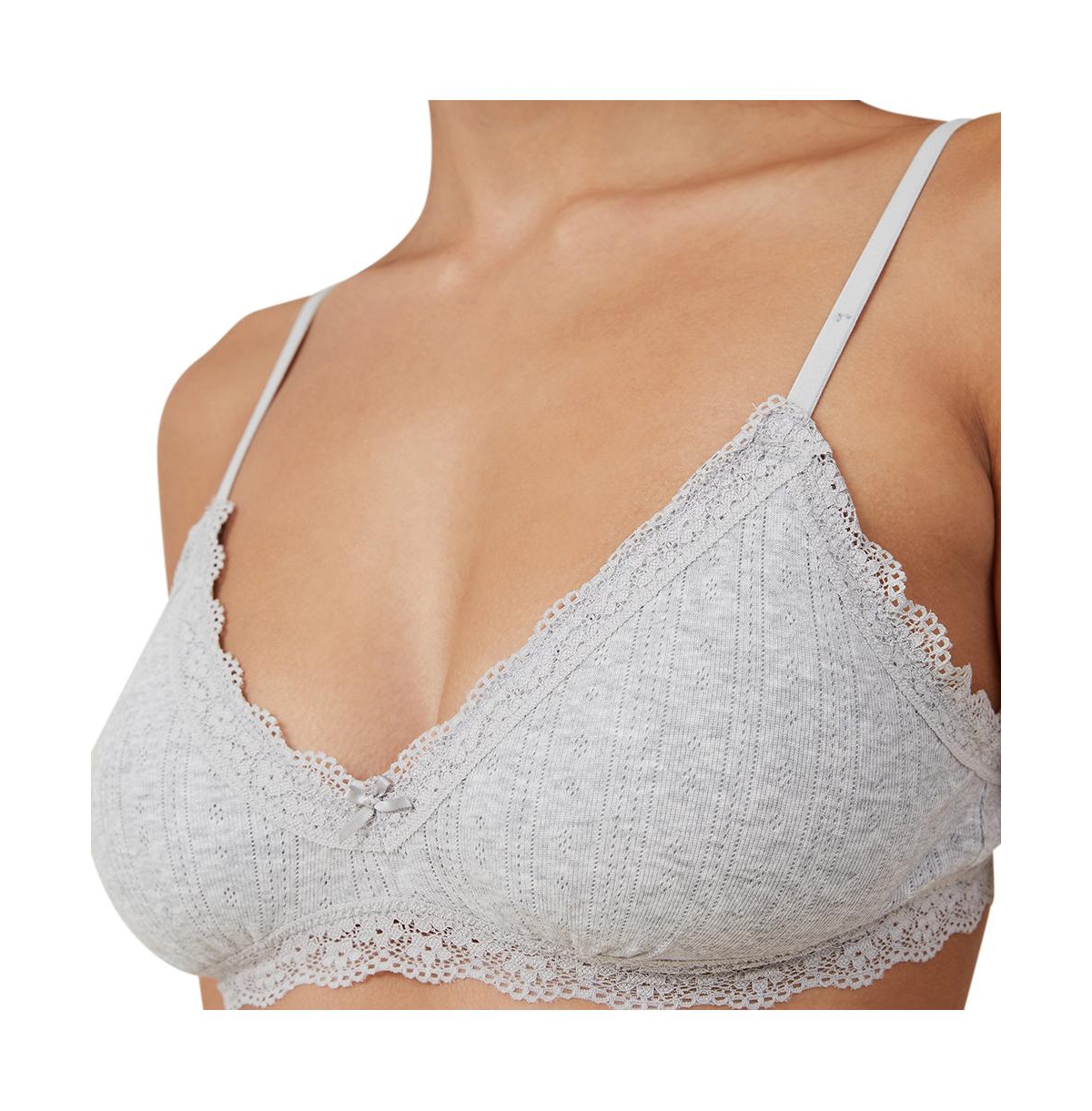 Cotton On Women's Cotton Lace Triangle Padded Bralette