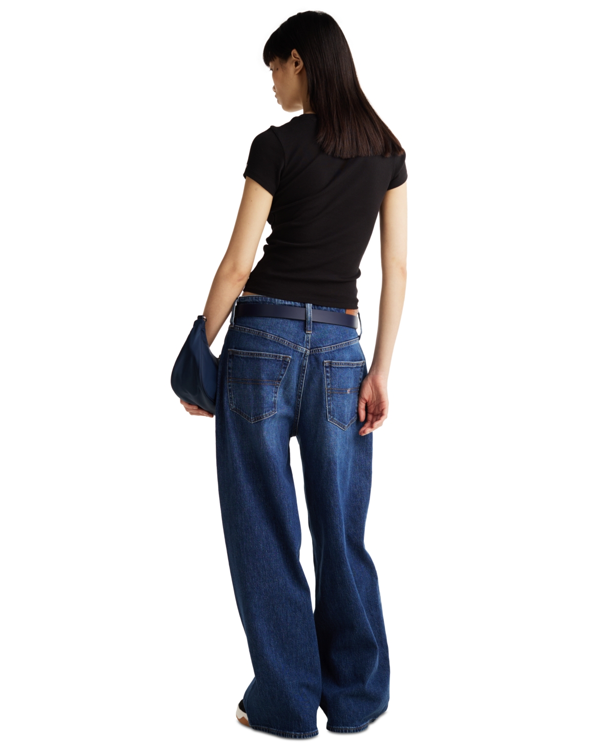 Tommy Jeans Women's Slim Varsity Ribbed Cotton T-Shirt