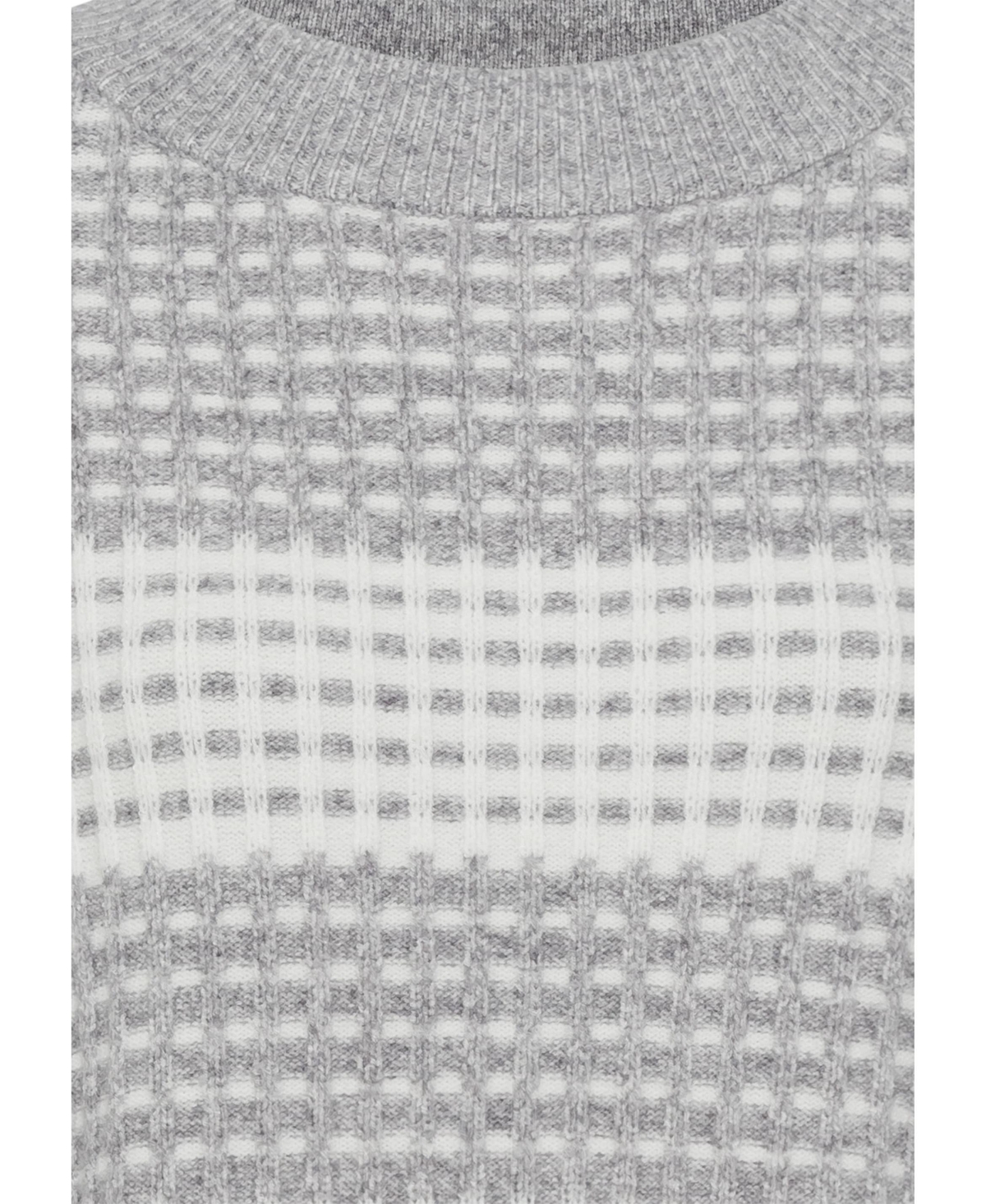 Olsen Women's Long Sleeve Grid Stitch Sweater