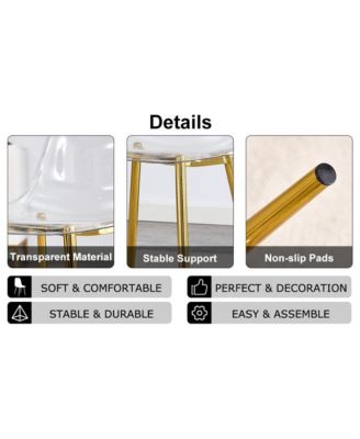 Transparent Plastic Nordic Dining Chairs (Set of 4)