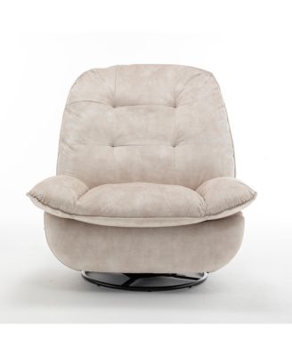 Streamdale Gold-Stamped Velvet Recliner w/ Phone Holder