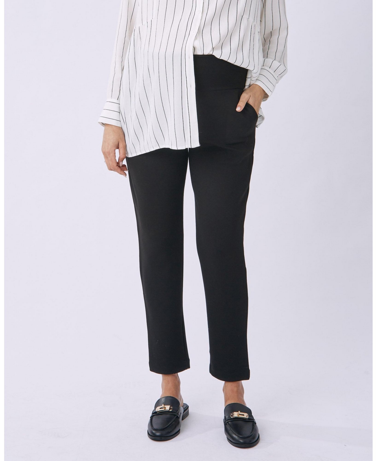 Maternity Angel Relaxed Black Work Pants - Black