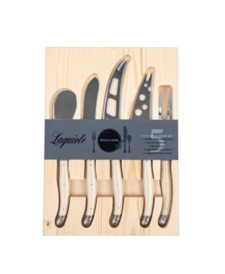 Laguiole 5-Piece Artisan Cheese Knife Set with Handles