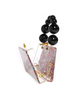 Forever Love confettie Top Handle Acrylic Clutch