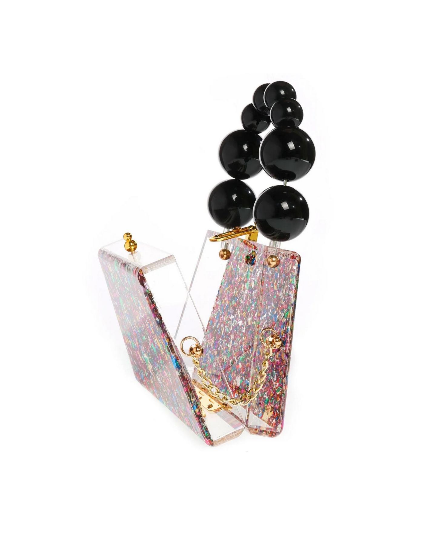 Женский клатч Milanblocks Forever Love confettie Top Handle Acrylic Clutch, цвет: Разноцветный — фото 4