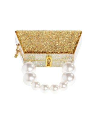 Forever Love Glitter Top Handle Acrylic Clutch