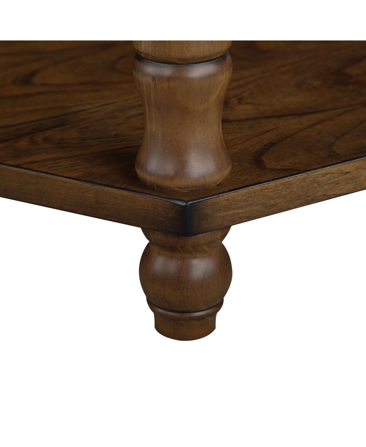 Streamdale Furniture 2 Tier Retro Hexagon Living Room Solid Wood Coffee Table with Shelf & Drawer, 36