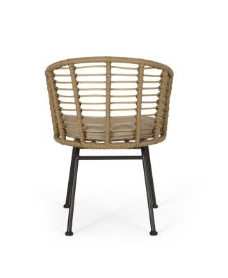 Modern Wicker Chair With Angled Legs And Water-Resistant Cushions