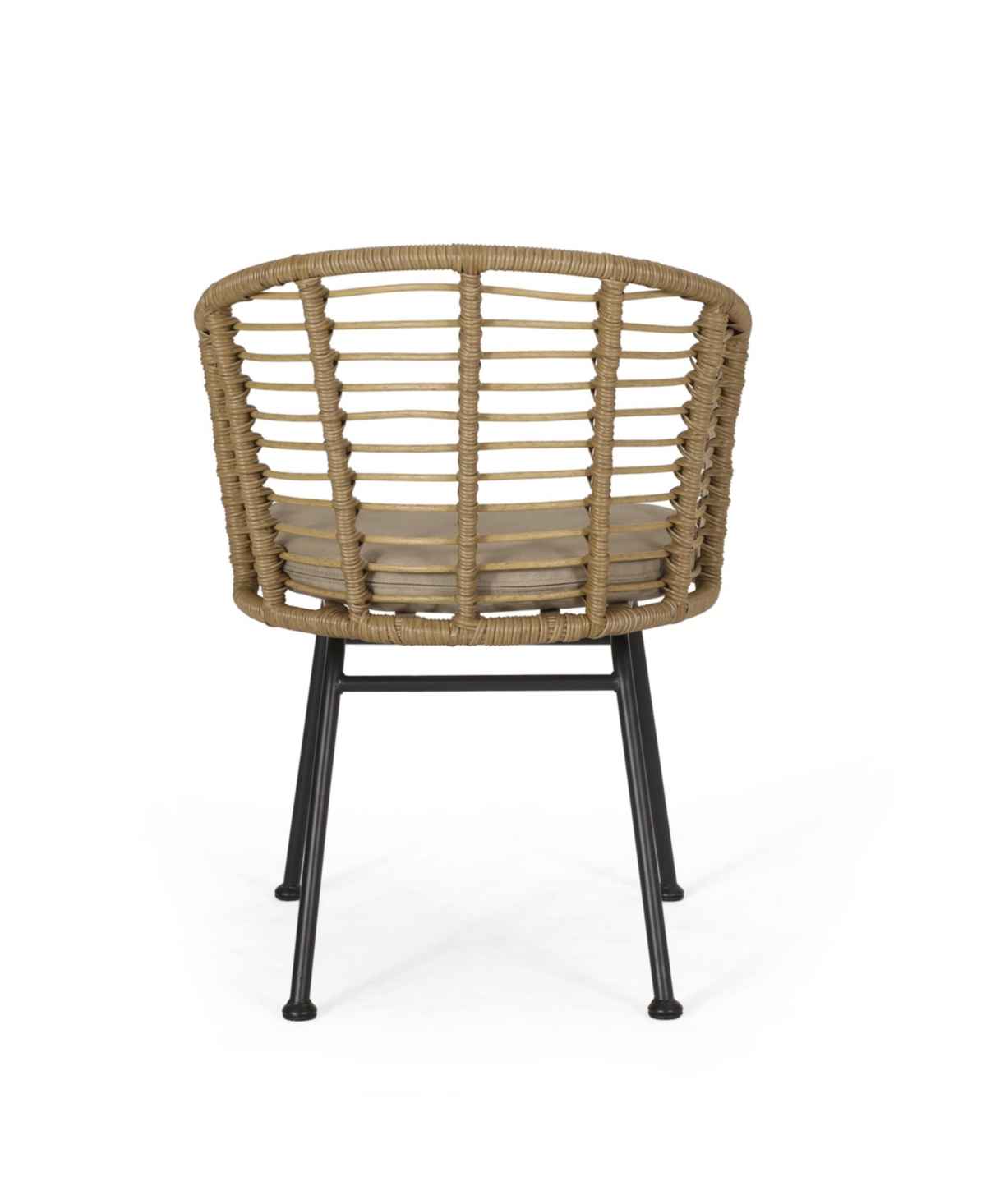 Modern Wicker Chair With Angled Legs And Water-Resistant Cushions