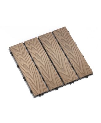 WPC Interlocking Deck Tiles, 11-Pack