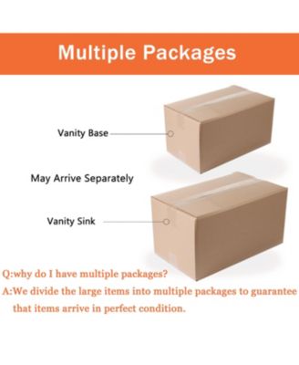 24" Freestanding Vanity with Black Ceramic Sink