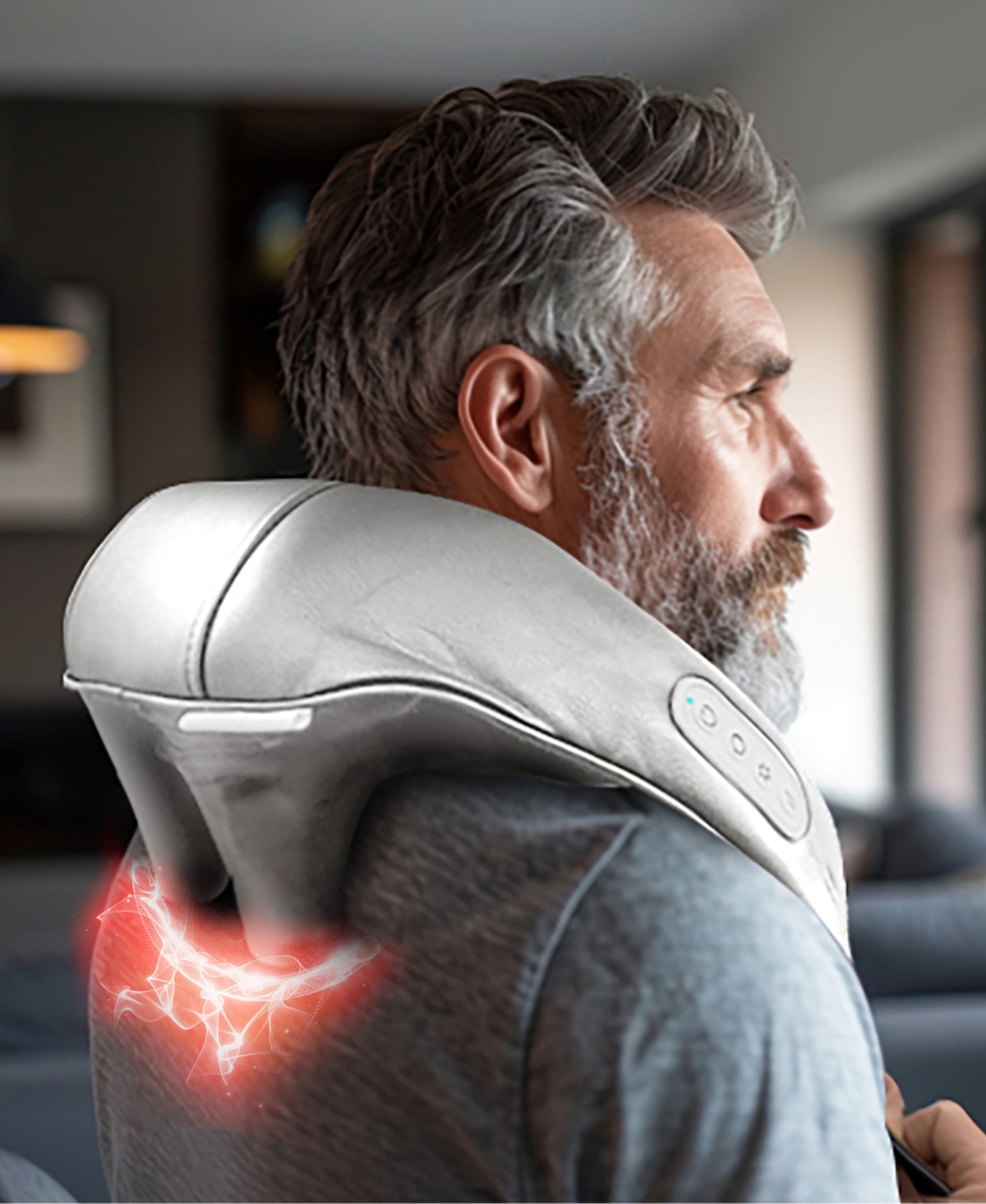Homedics Hands Free Kneading Neck Shoulder Massager With Heat In Gray