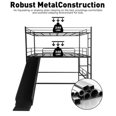 Twin Size House Loft Bed with Slide and Ladder