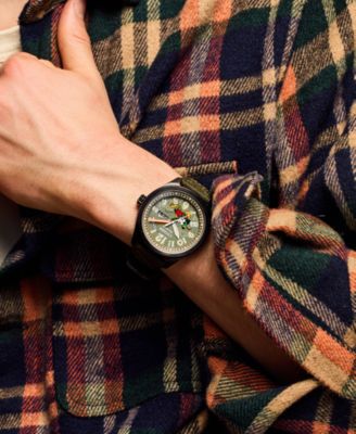 Eco-Drive Men's Disney Alpine Mickey Mouse Explorer Green Khaki Strap Watch 42mm Boxed Set