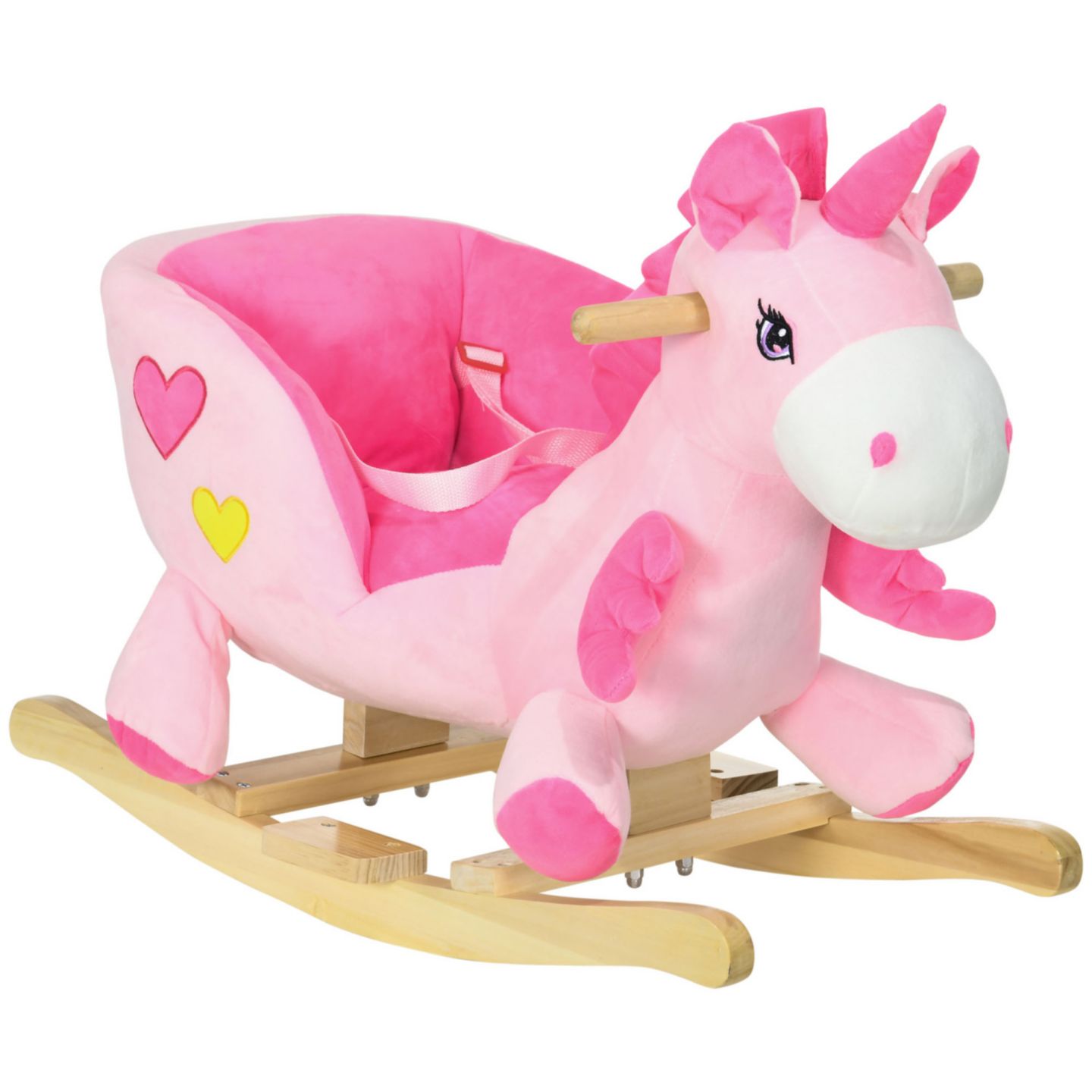 Детские мягкие игрушки Streamdale Furniture Plush Rocking Unicorn with 32 Songs and Safety Belt, Supports 66 lbs., Ages 18-36 Months — фото 1
