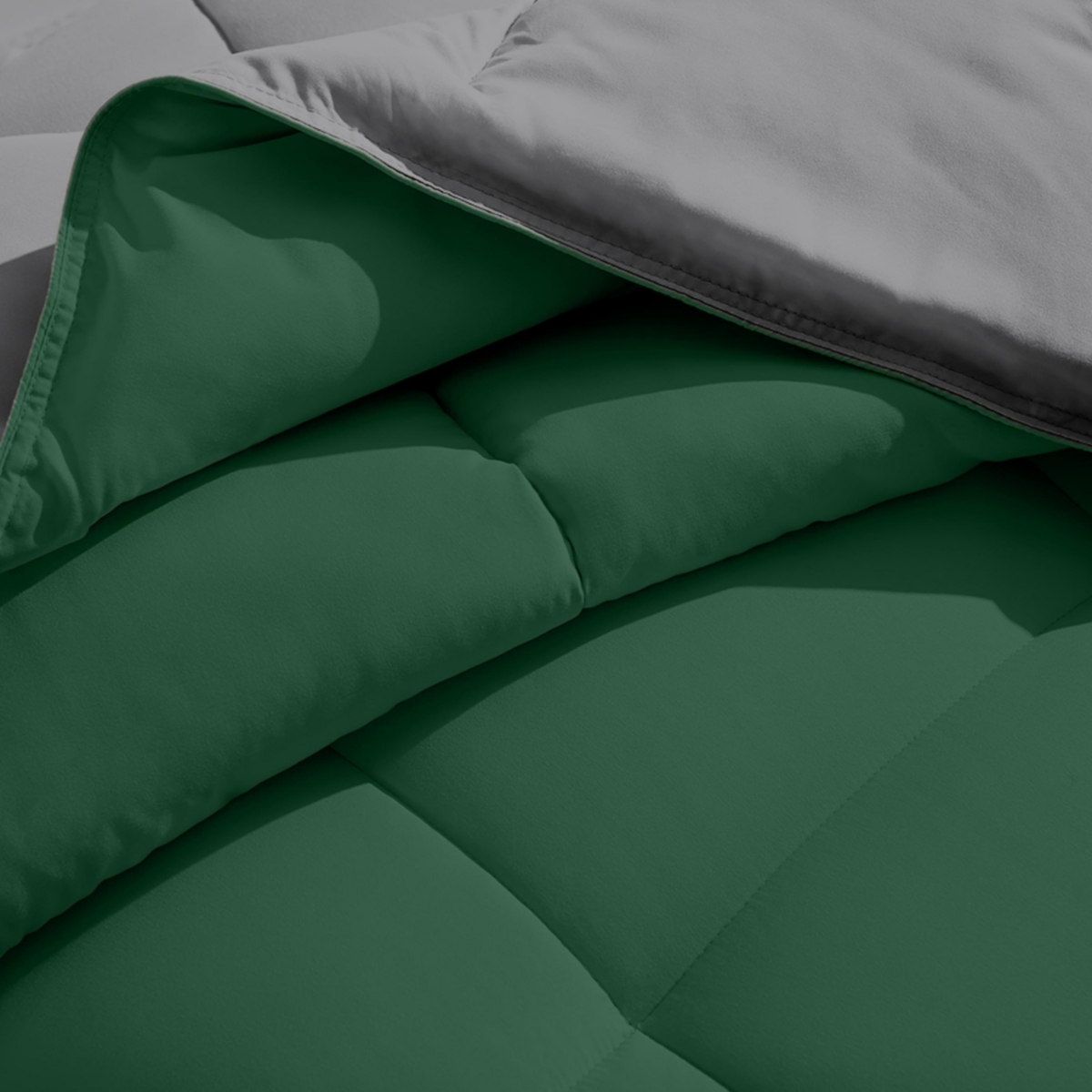 Bare Home Reversible Down Alternative Comforter - Grey - forest green